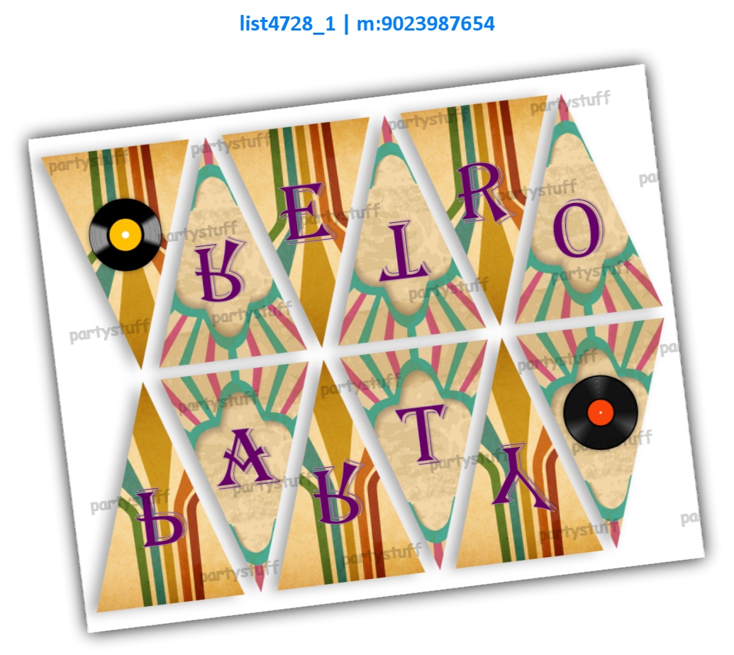 Retro Alphabet Garland 2 | Printed list4728_1 Printed Decoration