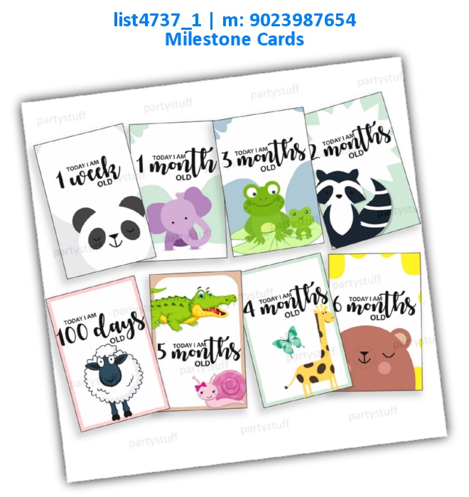 Baby Monthly Age Cards | Printed list4737_1 Printed Cards