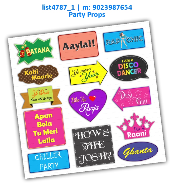 Mix Party Props | Printed list4787_1 Printed Props