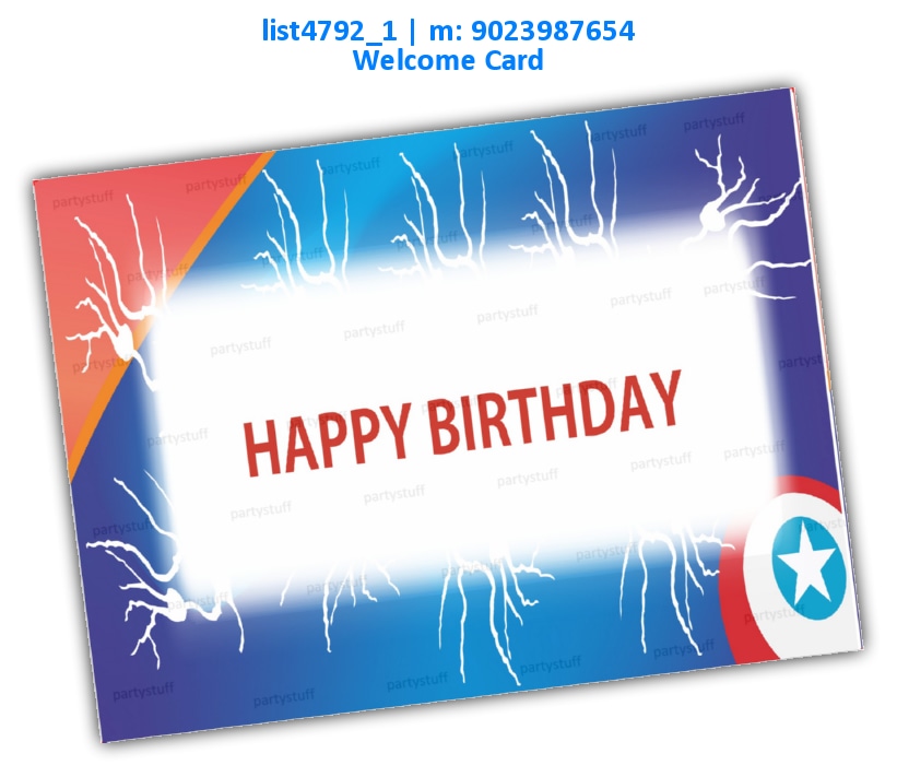 Super Hero Birthday Welcome Card | Printed list4792_1 Printed Cards