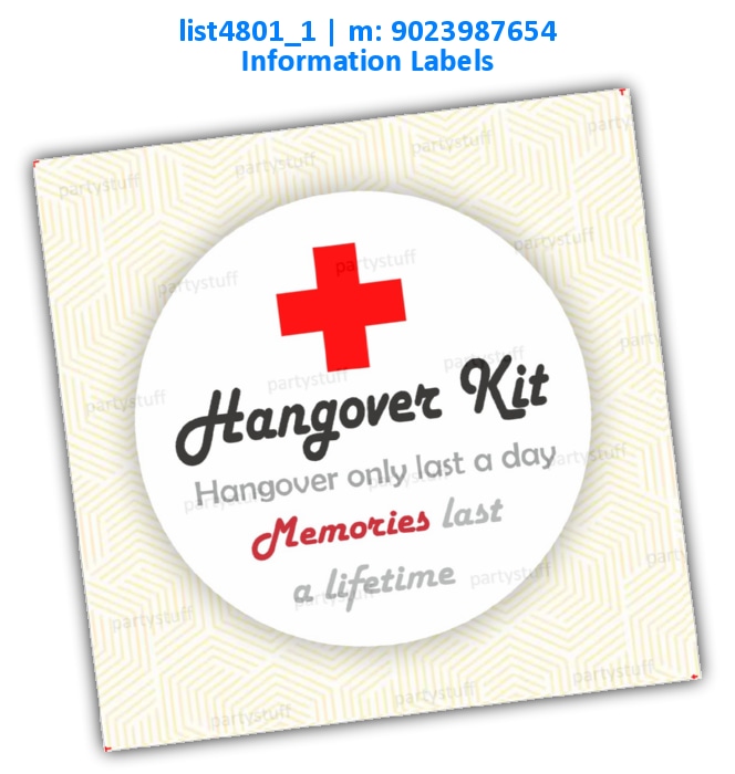 Hangover Kit | Printed list4801_1 Printed Cards