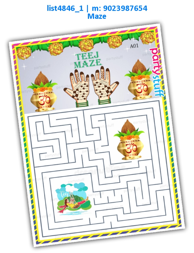 Teej Maze | Printed list4846_1 Printed Paper Games