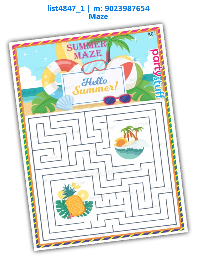 Summer Maze | Printed list4847_1 Printed Paper Games