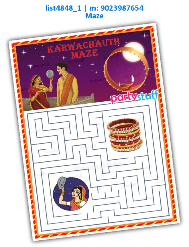 Karwachauth Maze | Printed list4848_1 Printed Paper Games