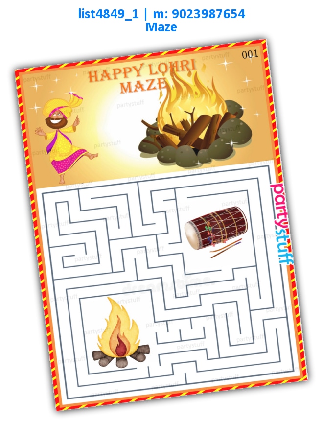 Lohri Maze | Printed list4849_1 Printed Paper Games