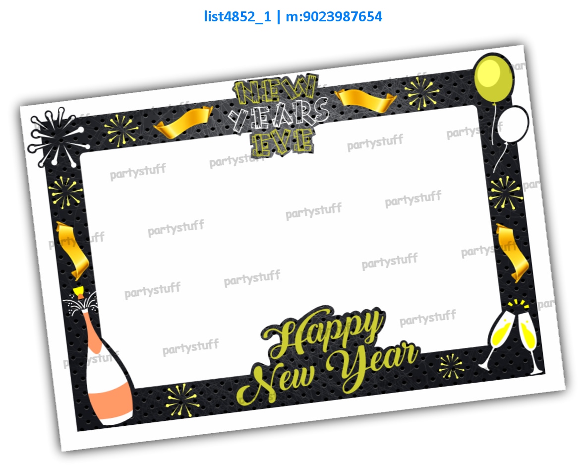 New Year Party Selfie Frame | Printed list4852_1 Printed Props