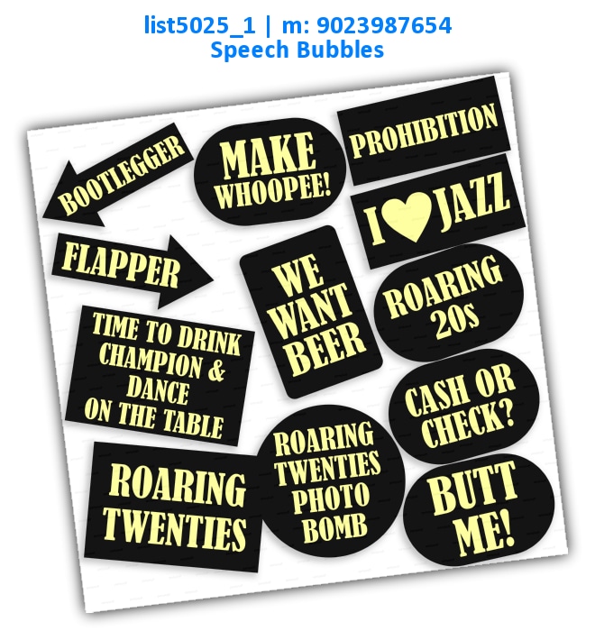 Party Speech Bubbles 18 | Printed list5025_1 Printed Props