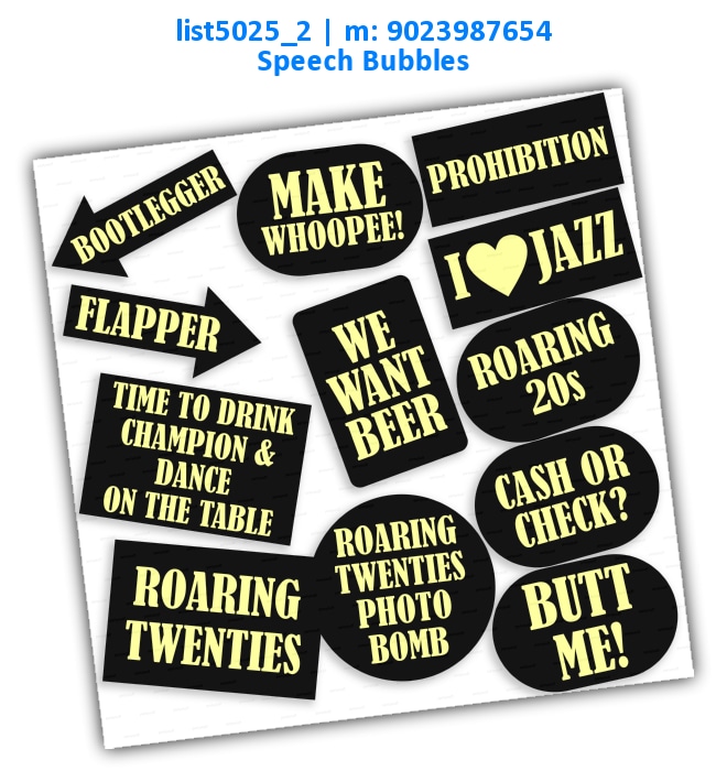 Party Speech Bubbles 18 | Printed list5025_2 Printed Props