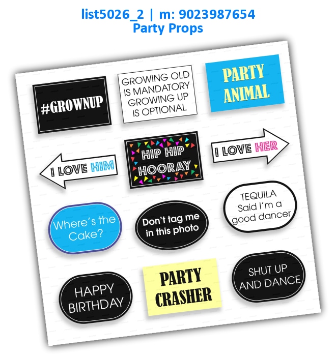 Birthday Party Props 2 | Printed list5026_2 Printed Props