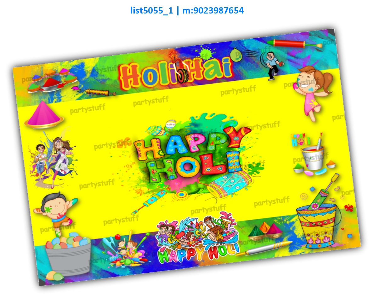 Holi Table Mat | Printed list5055_1 Printed Decoration