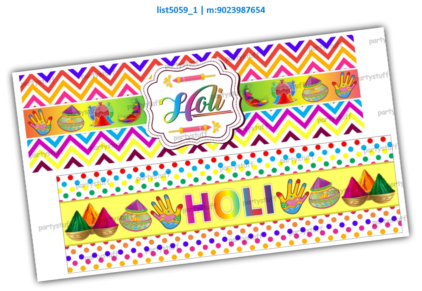 Holi Water Bottle Labels | Printed list5059_1 Printed Decoration