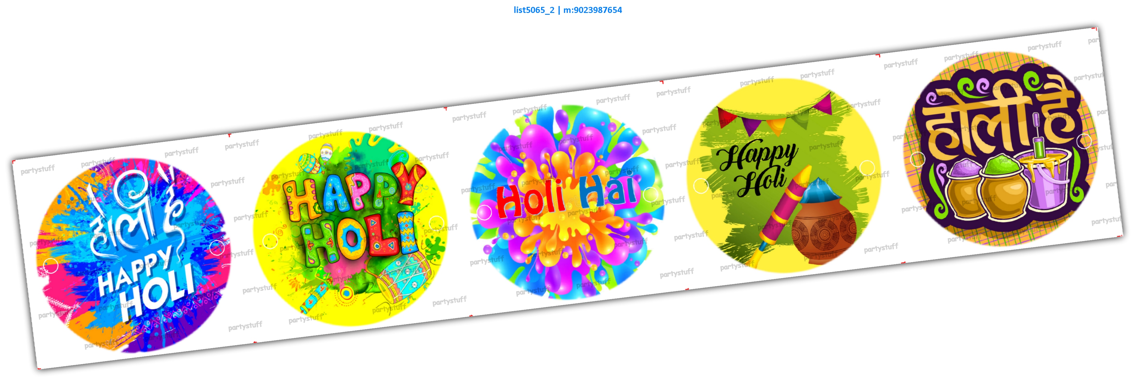 Holi Wrist Circle Tag | Printed list5065_2 Printed Accessory