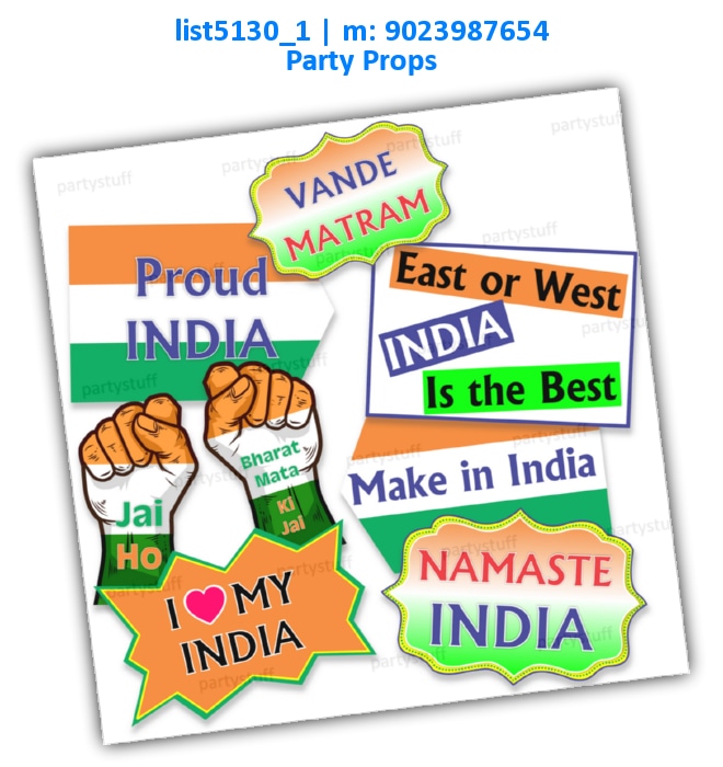 Indian Patriotic Props | Printed list5130_1 Printed Props