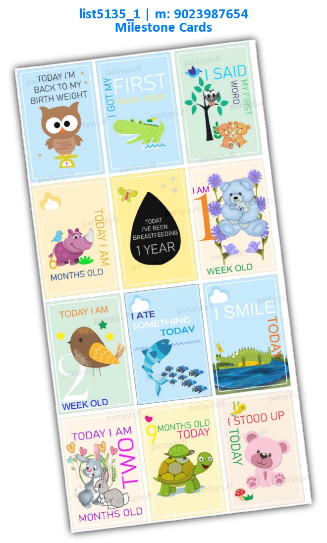 Baby Milestone Cards 2 | Printed list5135_1 Printed Cards