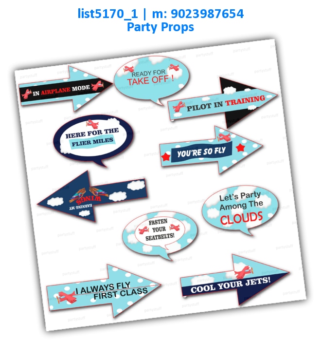 Aeroplane Party Props | Printed list5170_1 Printed Props