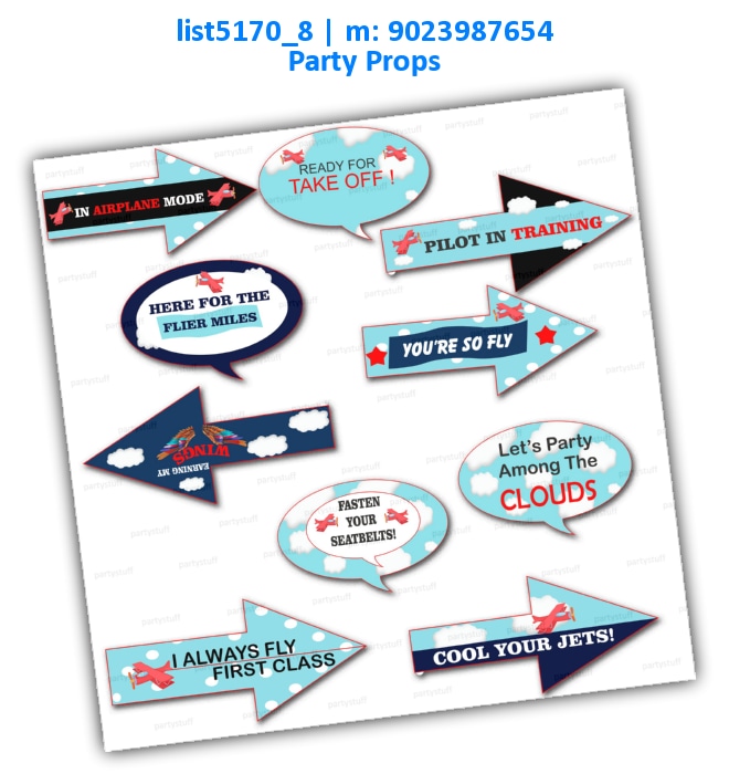 Aeroplane Party Props | Printed list5170_8 Printed Props