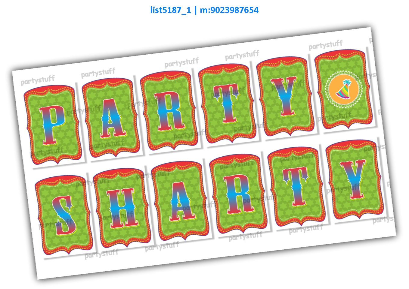 Party Sharty Alphabet Garland | Printed list5187_1 Printed Decoration