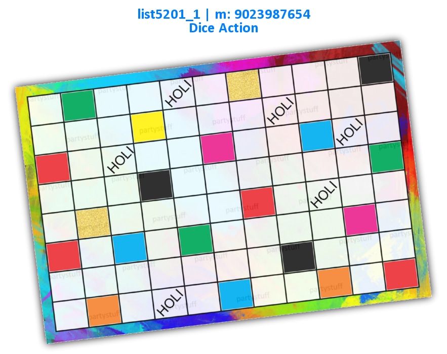 Holi sing song on dice roll | Printed list5201_1 Printed Paper Games