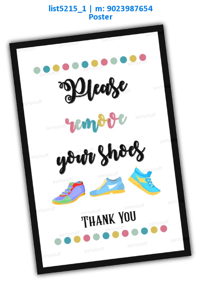 Remove your Shoes | Printed list5215_1 Printed Decoration