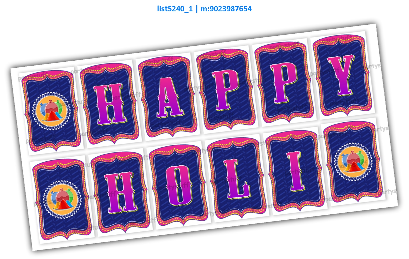 Holi Alphabet Garland 3 | Printed list5240_1 Printed Decoration