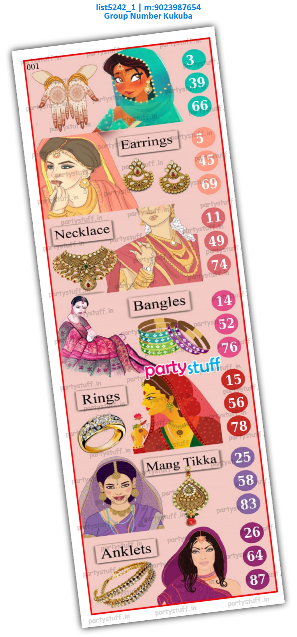 Bride accessory kukuba | PDF list5242_1 PDF Tambola Housie