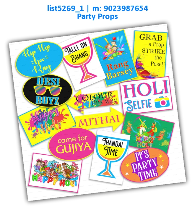 Holi Party Props 3 | Printed list5269_1 Printed Props