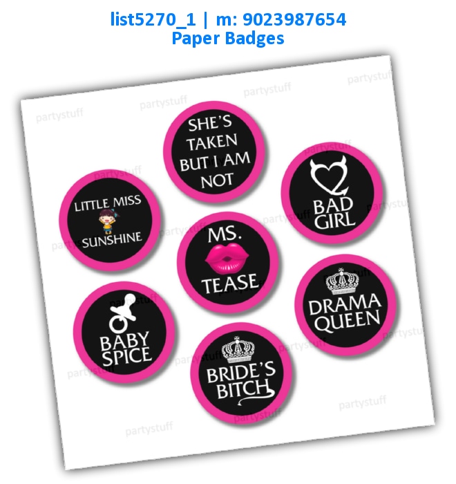 Girl Badges list5270_1 Printed Accessory