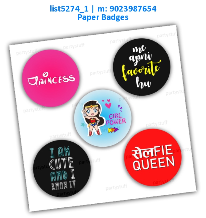 Ladies Party Badges 2 list5274_1 Printed Accessory