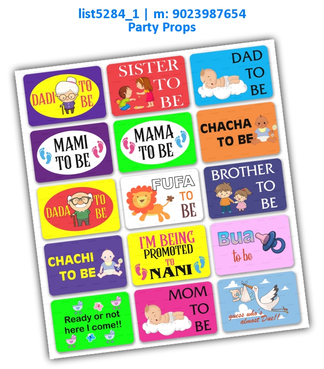 Baby Shower Relation Party props | Printed list5284_1 Printed Props