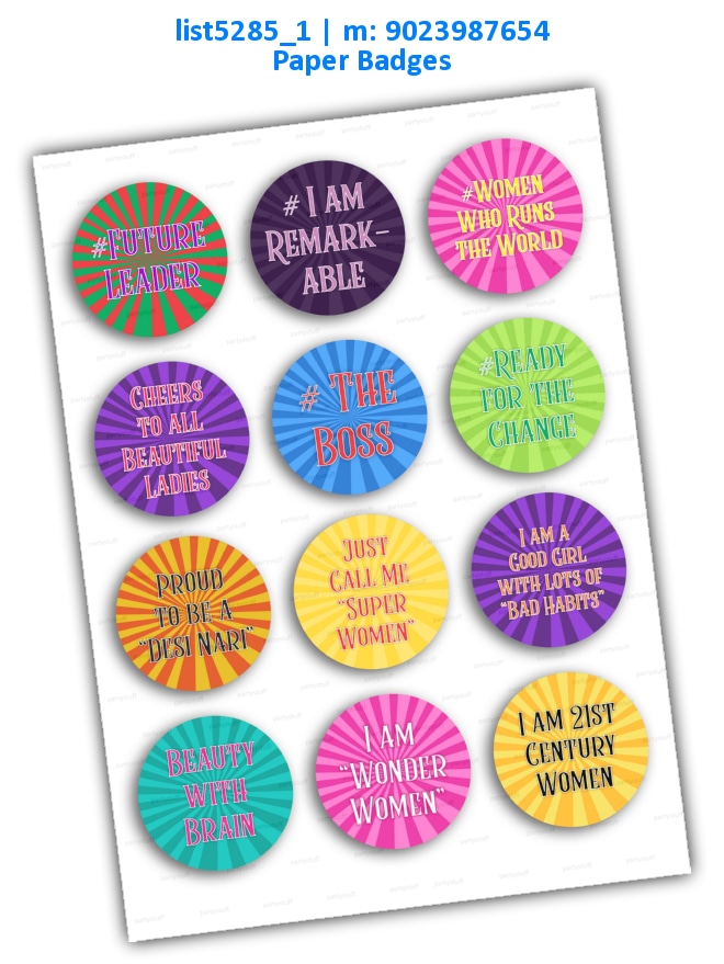 Women party props | Printed list5285_1 Printed Accessory