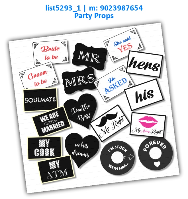 Wedding Party Props 5 | Printed list5293_1 Printed Props