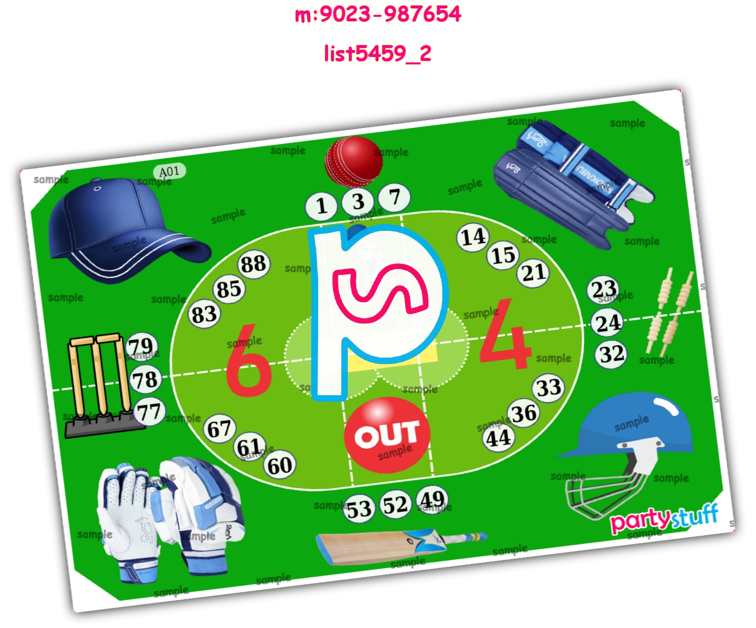 Cricket Tambola Housie 2 | Printed list5459_2 Printed Tambola Housie