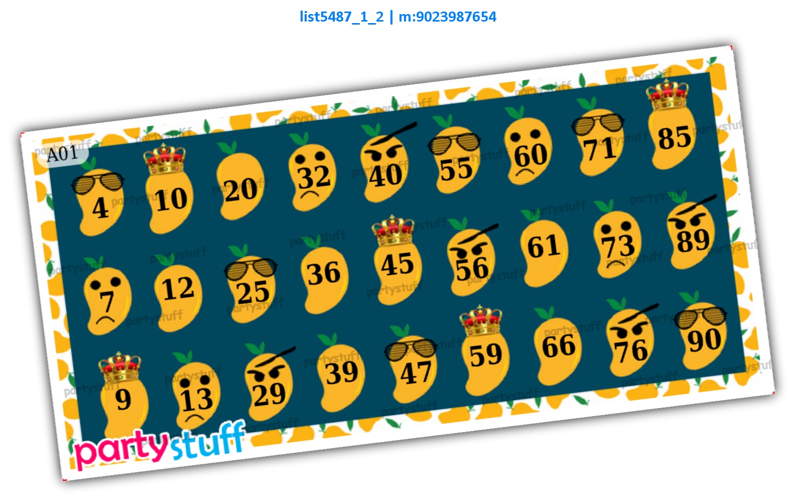 Mango Tambola Housie 2 | Printed list5487_1_2 Printed Tambola Housie