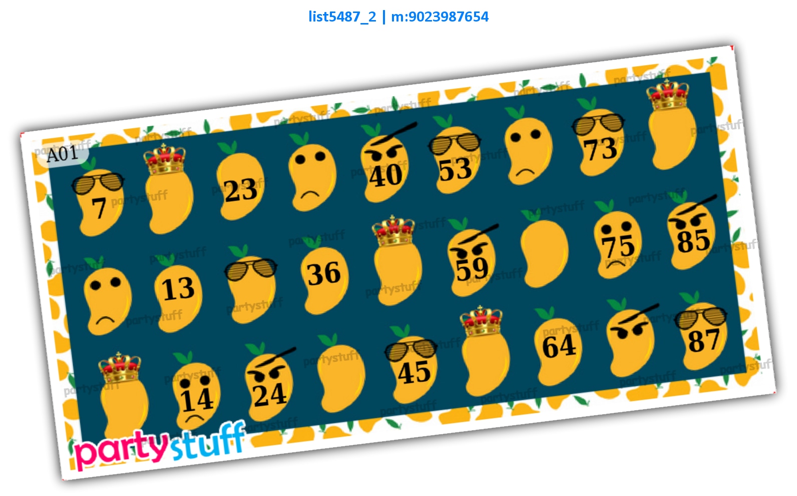 Mango Tambola Housie 2 | Printed list5487_2 Printed Tambola Housie