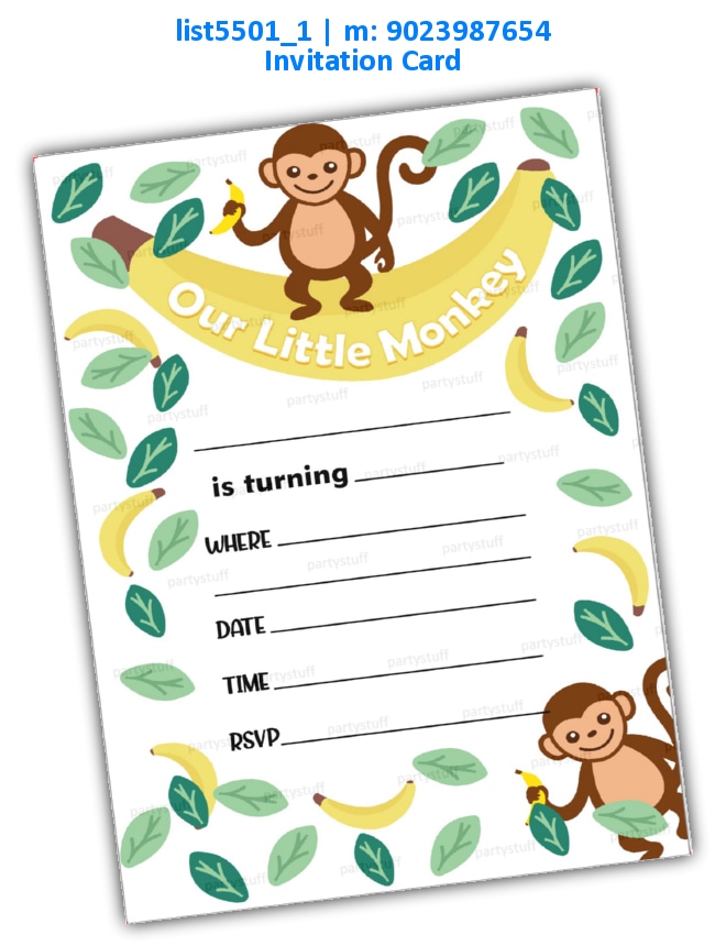 Monkey Tambola Housie list5501_1 Printed Cards