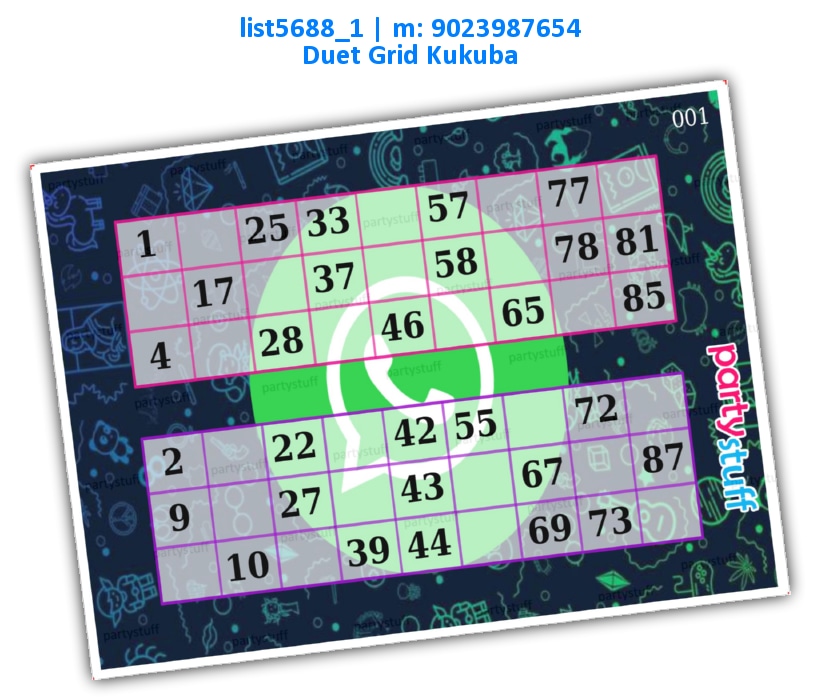 Whatsapp duet classic grids | Printed list5688_1 Printed Tambola Housie