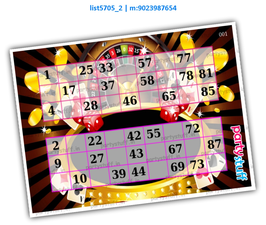 Casino Duet classic grids | PDF list5705_2 PDF Tambola Housie