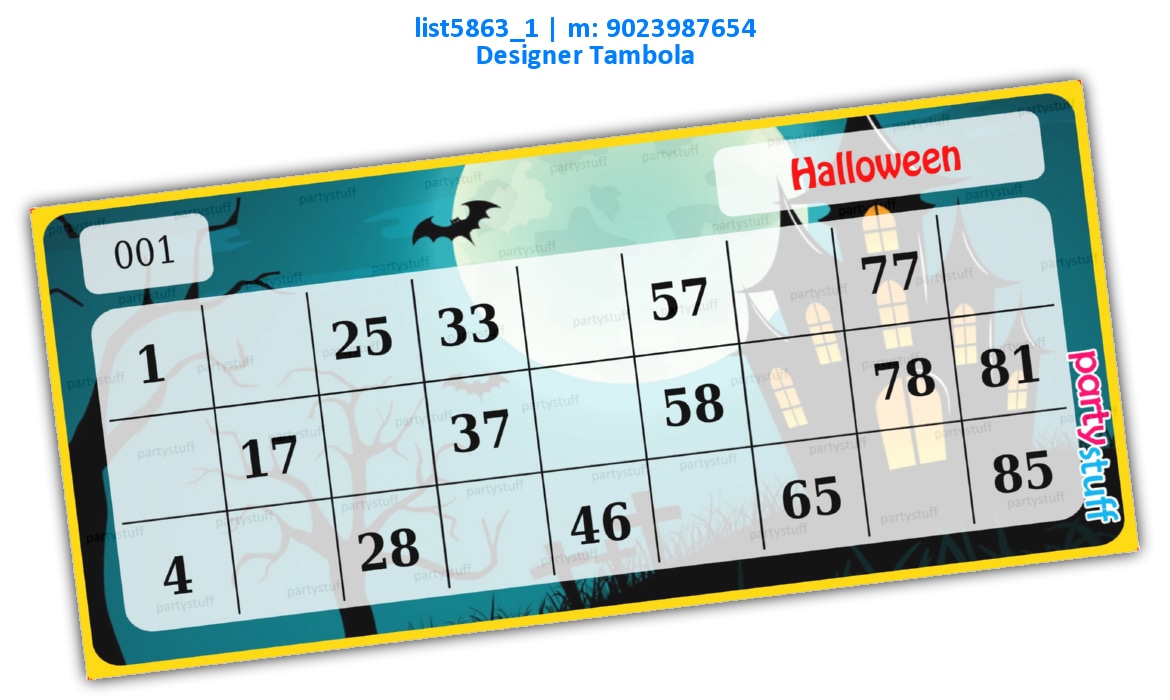 Halloween Tambola Housie 2 | Printed list5863_1 Printed Tambola Housie