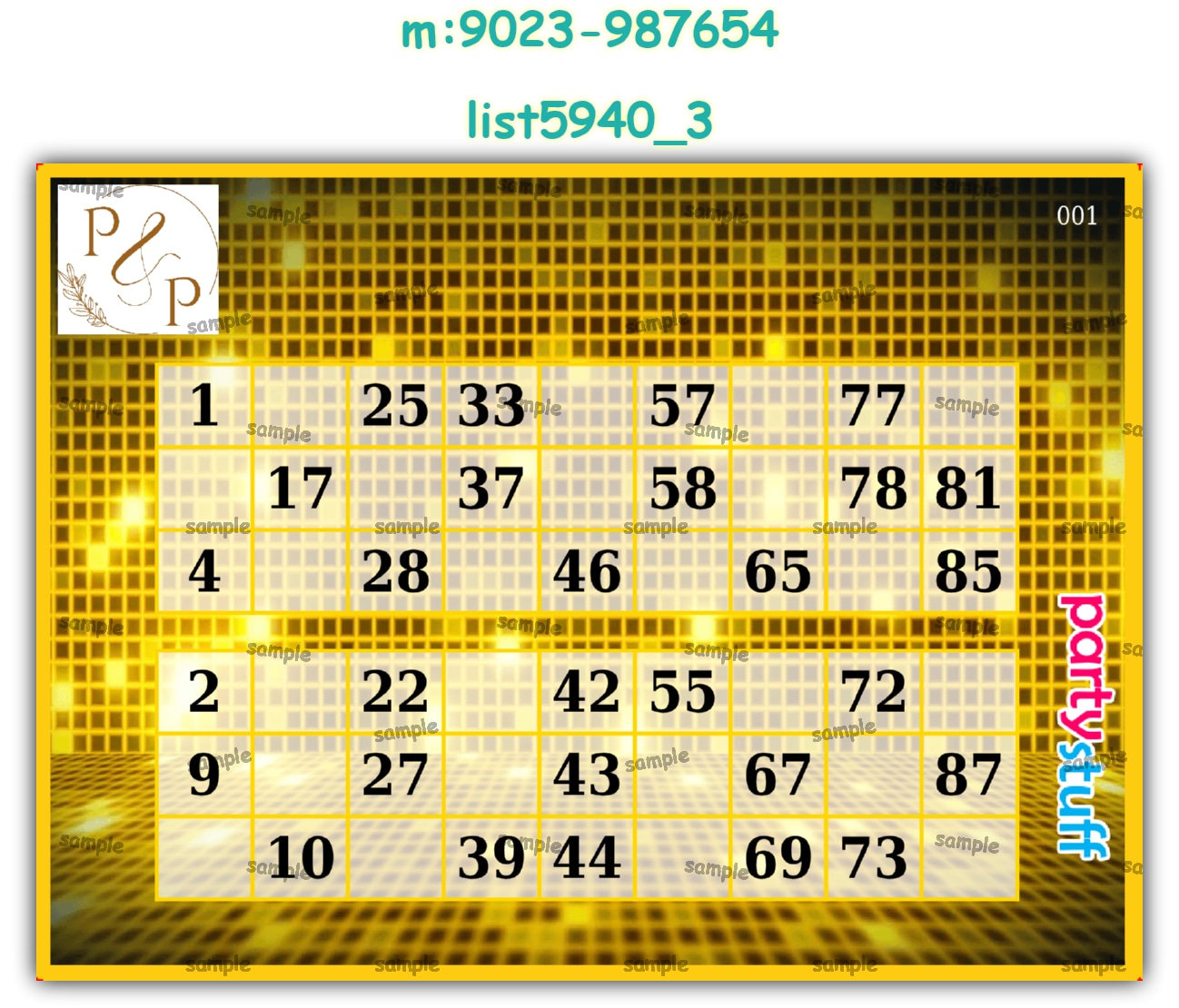 Anniversary Tambola Housie 2 | PDF list5940_3 PDF Tambola Housie