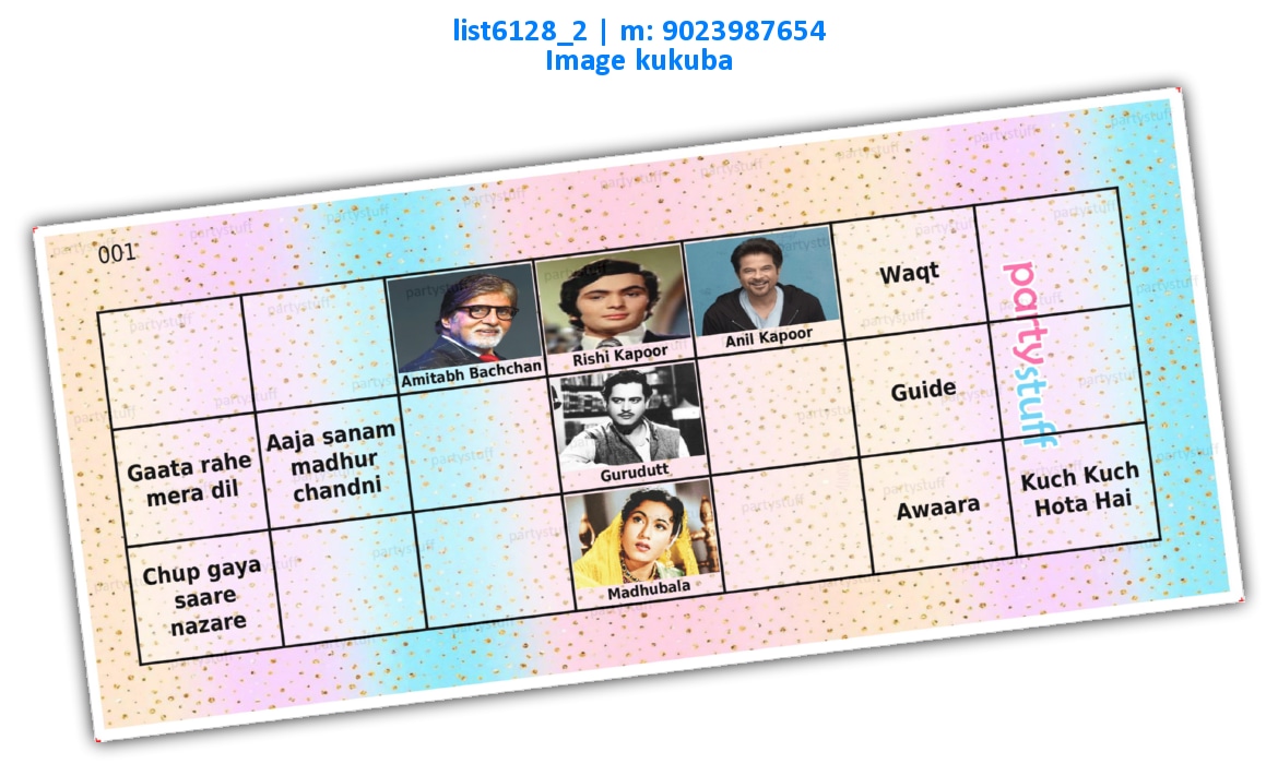 Bollywood Tambola Housie 2 | Printed list6128_2 Printed Tambola Housie