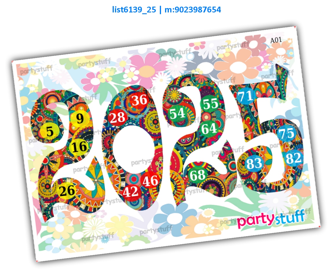 New Year Tambola Housie 2 | Printed list6139_25 Printed Tambola Housie