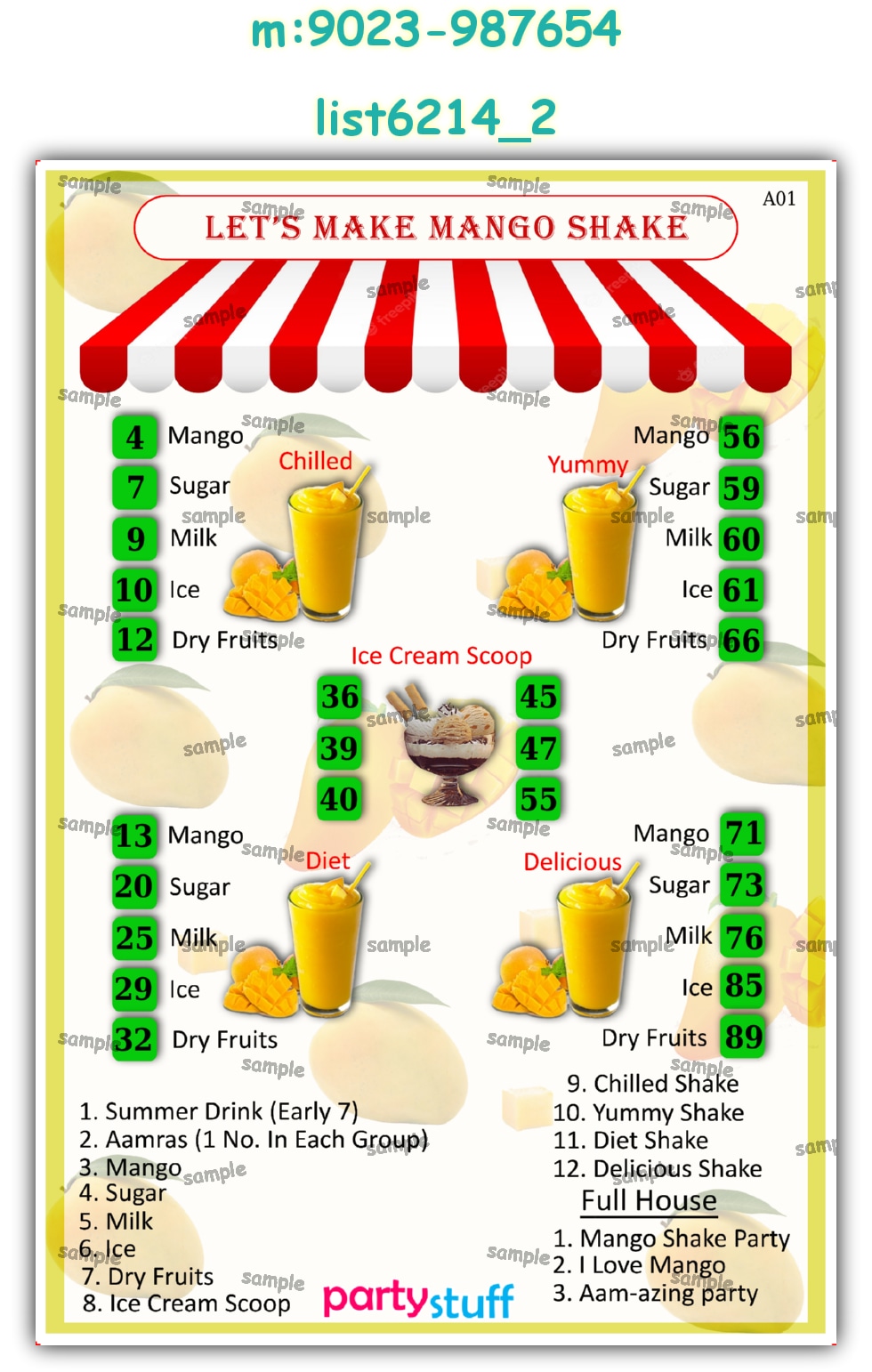 Tambola Housie | Printed list6214_2 Printed Tambola Housie