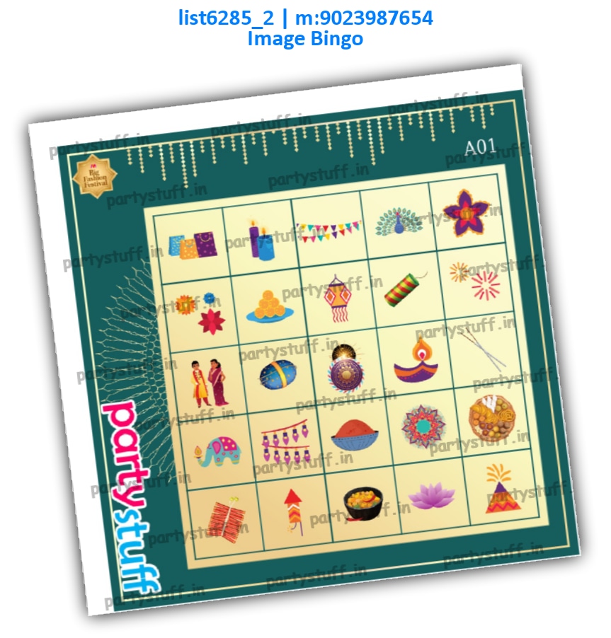 Diwali Image Bingo list6285_2 PDF Tambola Housie