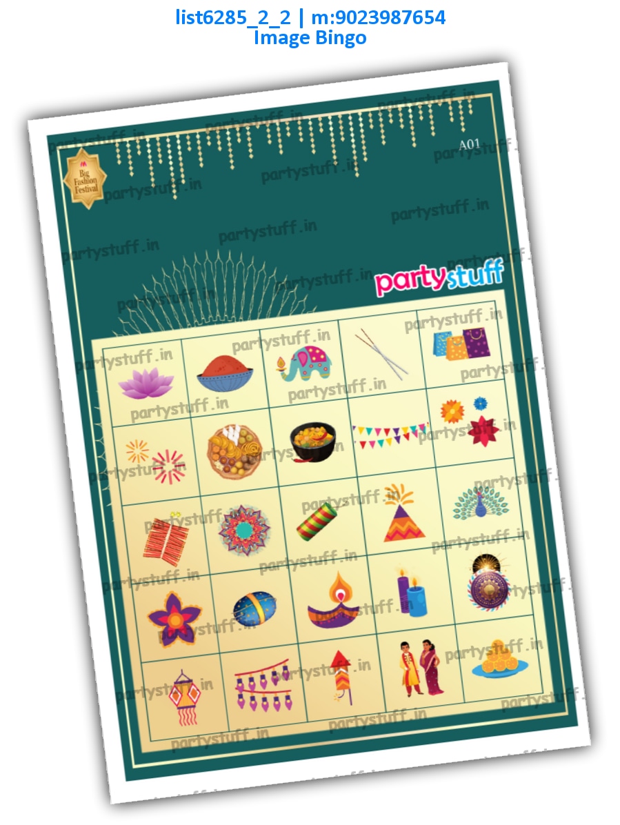 Diwali Image Bingo list6285_2_2 PDF Tambola Housie