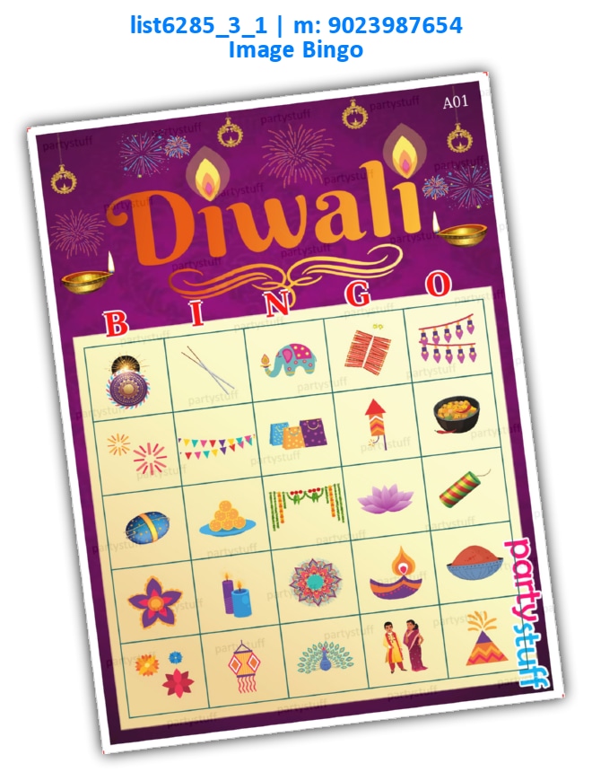 Diwali Image Bingo | Printed list6285_3_1 Printed Tambola Housie