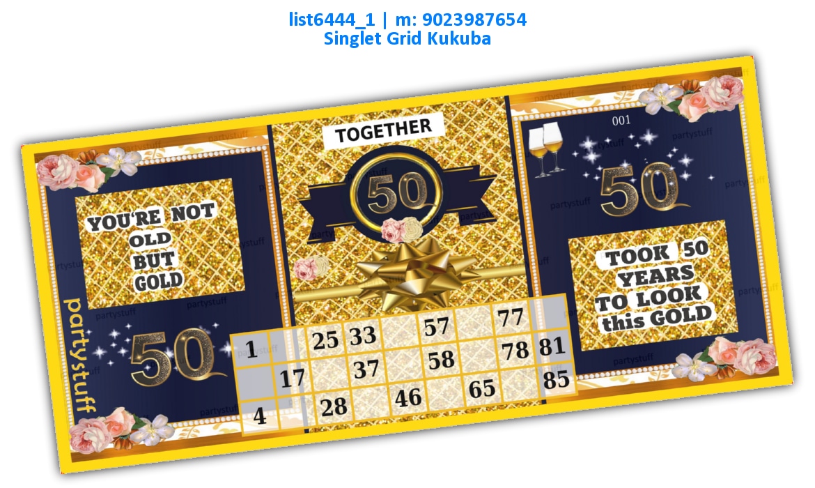 50 Years Together list6444_1 Printed Tambola Housie