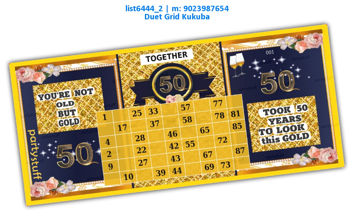 50 Years Together | Printed list6444_2 Printed Tambola Housie