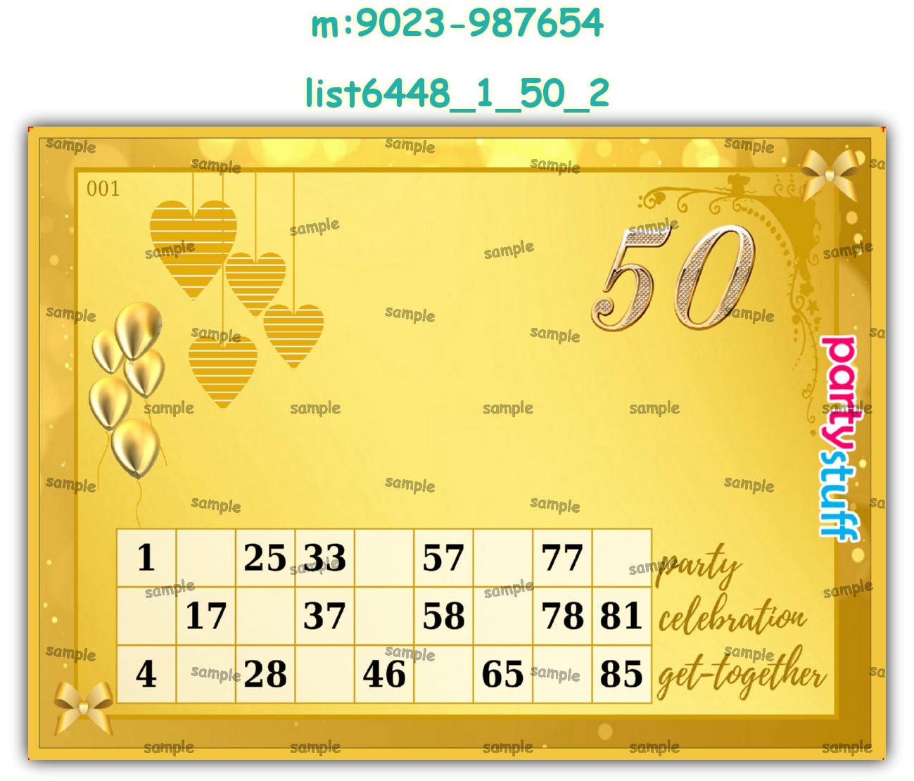 Tambola Housie | Printed list6448_1_50_2 Printed Tambola Housie