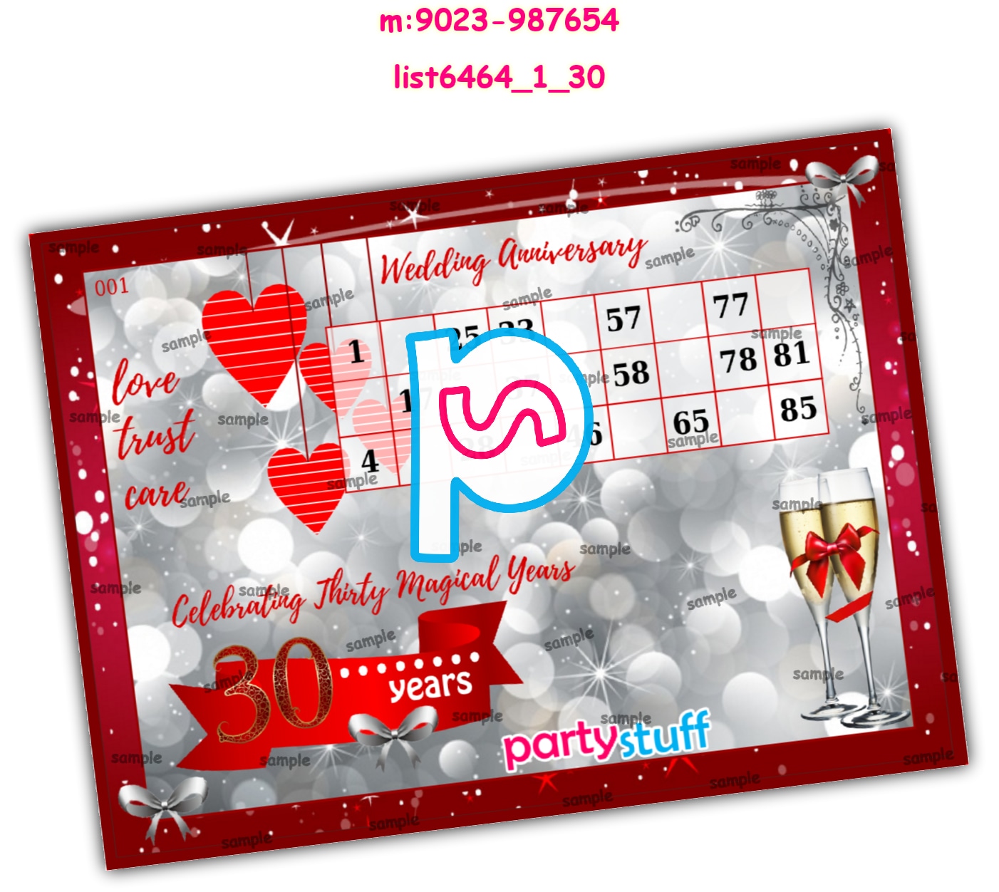 Tambola Housie | Printed list6464_1_30 Printed Tambola Housie