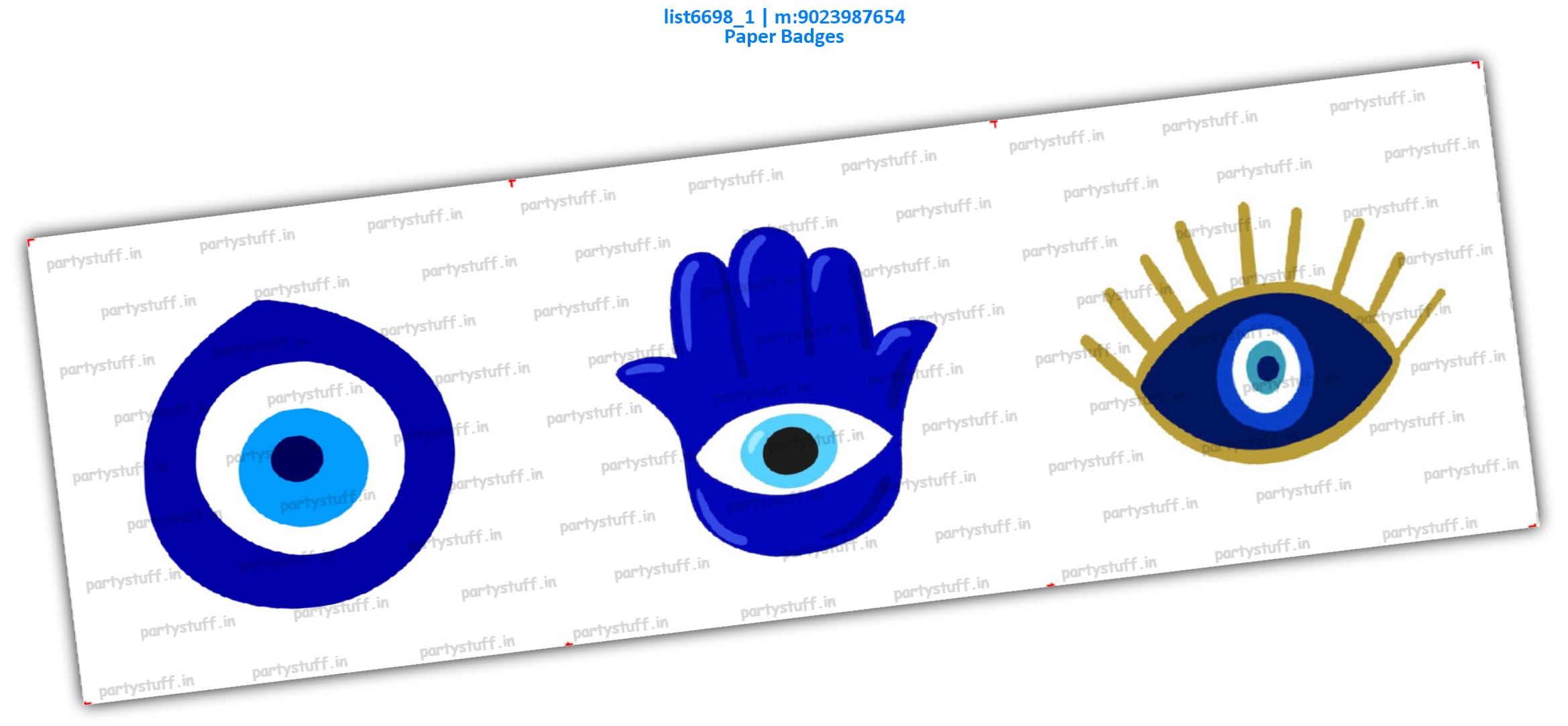 Evil Eye Paper Badges list6698_1 Printed Accessory